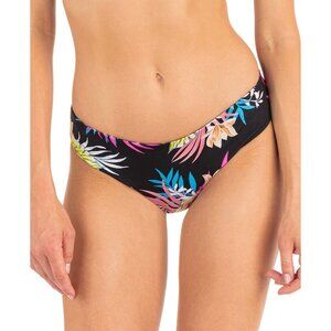 Hurley Reversible Bikini Bottoms Moderate Coverage Floral Black Pink Size S